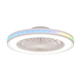 M7861  Gamer 60W LED Dimmable White/RGB Ceiling Light & Fan; Remote